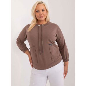 HNĚDÁ LEHKÁ MIKINA S KAPSAMI RV-BZ-9339.97-BROWN Velikost: ONE SIZE