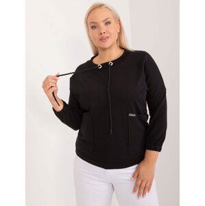 ČERNÁ MIKINA S KAPSAMI -RV-BZ-9339.97-BLACK Velikost: ONE SIZE