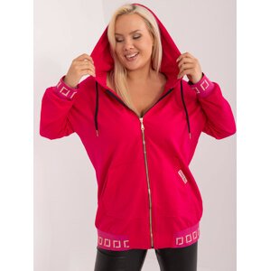 TMAVĚ RŮŽOVÁ MIKINA NA ZIP -RV-BL-8262.85-FUCHSIA Velikost: ONE SIZE