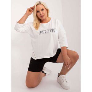 BÍLÉ TRIČKO S NÁPISEM POSITIVE --RV-BZ-9458.39-WHITE Velikost: ONE SIZE