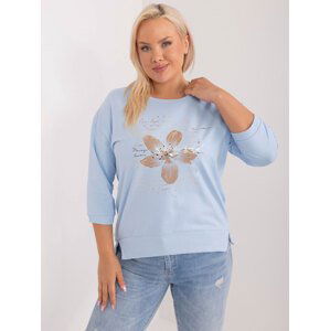 SVĚTLE MODRÉ TRIČKO SE ZLATOU KVĚTINOU -RV-BZ-9548.16X-LIGHT  BLUE Velikost: ONE SIZE