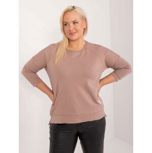 TMAVĚ BÉŽOVÁ LEHKÁ BASIC MIKINA RV-BZ-9221.95-DARK BEIGE Velikost: ONE SIZE