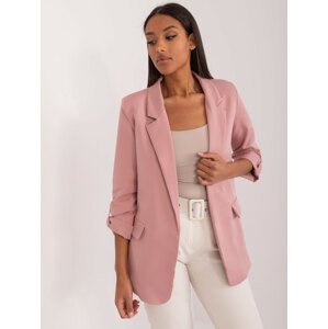 RŮŽOVÉ SAKO S OHRNUTÝMI RUKÁVY TW-ZT-BI-27192.44P-DARK PINK Velikost: XL