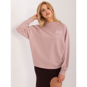 RŮŽOVÁ MIKINA S DROBNÝM NÁPISEM D10088BC02656A-PINK Velikost: S