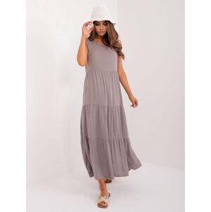 ŠEDÉ DLOUHÉ VZDUŠNÉ ŠATY D73761M30435A-GREY Velikost: XL