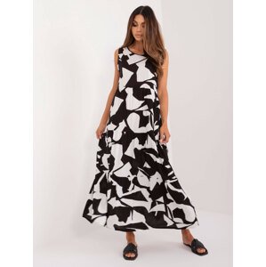 ČERNO-BÍLÉ VZOROVANÉ MAXI ŠATY -D73771M30435A-BLACK -WHITE Velikost: L