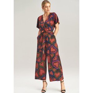 Barevný dlouhý overal se vzorem srdcí M1022 Pattern  136 Velikost: L/XL