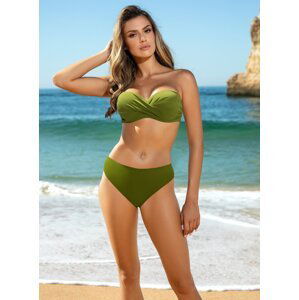 KHAKI PUSH-UP BIKINY S KALHOTKAMI VYŠŠÍHO STŘIHU ALICE --26/G KOLOR P35 Velikost: 36