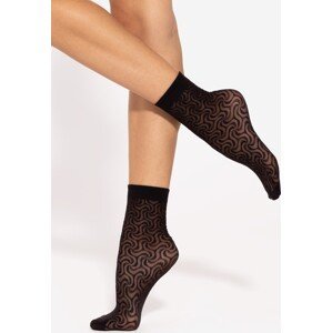 Černé vzorované silonkové ponožky Gatta Trendy wz.10 20 den Velikost: UNI, Barva: Černá