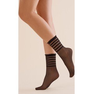 Silonkové ponožky s pruhy Gabriella 1200 Lora 20 den Velikost: UNI, Barva: Černá