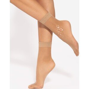 Vzorované silonkové ponožky Gatta Trendy wz.13 20 den Velikost: UNI, Barva: Tmavě béžová
