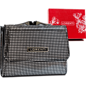 Lorenti Černá malá peněženka s flitrovanou texturou S298 55287-CEK Velikost: ONE SIZE