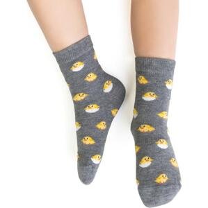 Šedé dětské ponožky s velikonočním motivem Art.014 JM036,  GRAY MELANGE Velikost: 32-34