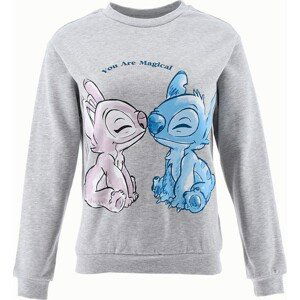 SVĚTLE ŠEDÁ DÁMSKÁ MIKINA DISNEY - STITCH Velikost: L