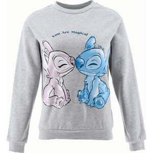 SVĚTLE ŠEDÁ DÁMSKÁ MIKINA DISNEY - STITCH Velikost: S