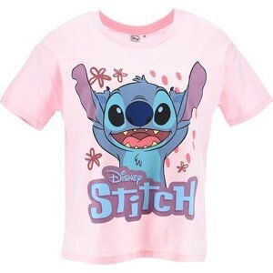 SVĚTLE RŮŽOVÉ DÁMSKÉ TRIČKO DISNEY - LILO AND STITCH Velikost: L