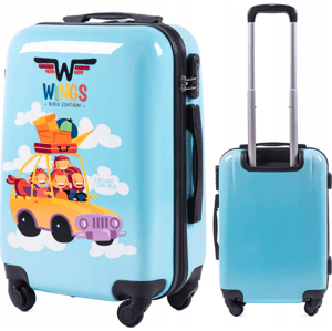 Světle modrý dětský cestovní kufr vel. S JAY PC-KD01,  Wings S, CAR Velikost: XS