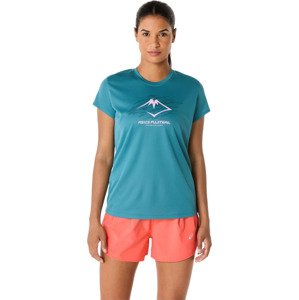 Tyrkysové dámské běžecké tričko ASICS Fujitrail Logo SS Top 2012C971-425 Velikost: L