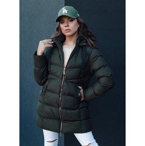 Tmavě zelená dámská péřová bunda s kapucí GABRIELLE TY4364 Velikost: XL