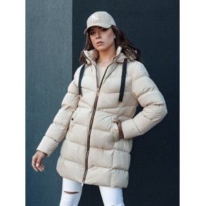 Béžová dámská péřová bunda s kapucí GABRIELLE TY4365 Velikost: XL