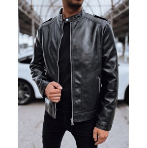 PÁNSKÁ ČERNÁ KOŽENKOVÁ BUNDA TX4714 Velikost: 2XL