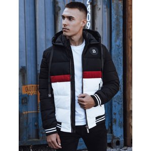 Pánská bílo-černá zimní prošívaná bunda s kapucí TX4869 Velikost: 3XL