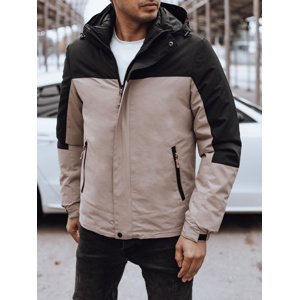 Béžovo-černá pánská zimní bunda s kapucí TX4897 Velikost: 3XL