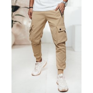 Béžové pánské cargo kalhoty s elastickým pasem UX4461 Velikost: XL