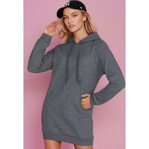 Dámská tmavě šedá dlouhá oversize mikina / šaty TIMMY EY2565 Velikost: M