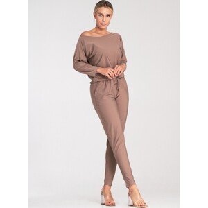 Béžový volný overal s dlouhými zúženými nohavicemi a 3/4 rukávy M1030 beige Velikost: XL