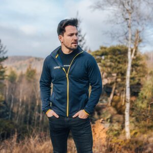 Tmavě modrá pánská funkční mikina na zip Velikost: XL