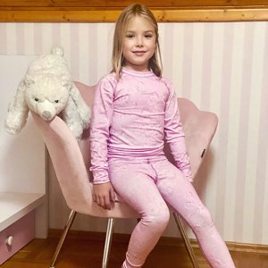 Světle růžový dívčí set termoprádla Velikost: 150