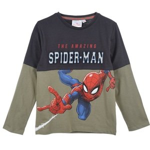 Zeleno-šedé chlapecké tričko s dlouhým rukávem Spider - Man Velikost: 98