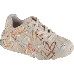 Béžové dívčí tenisky Skechers JGoldCrown: Uno Lite - Metallic 314067L-NTMT Velikost: 29
