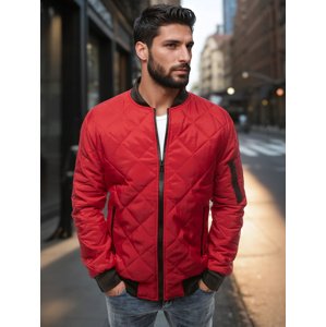 Pánská prošívaná červená bomber bunda tx2210 Velikost: L