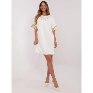 Smetanové oversize mikinové šaty MI-SK-A6192.52-ecru Velikost: ONE SIZE