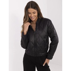 Černý dámský prošívaný bomber se stojáčkem MI-KR-88357.69P-black Velikost: ONE SIZE