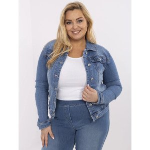 Modrá dámská plus size džínová bunda HM-KR-BS6225.74P-blue Velikost: 4XL
