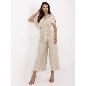 Béžový dámský overal s obálkovým výstřihem DHJ-KO-19077.69-beige Velikost: ONE SIZE
