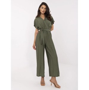 Khaki dámský overal s obálkovým výstřihem DHJ-KO-19077.69-khaki Velikost: ONE SIZE