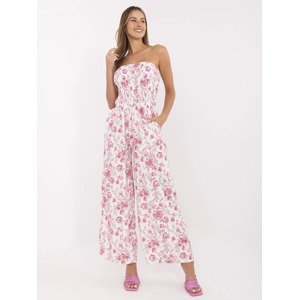 Smetanový dámský dlouhý overal z viskózy MI-KO-611251-2.93-ecru Velikost: ONE SIZE