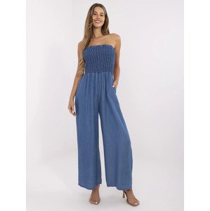 Tmavě modrý letní overal z tenkého denimu MI-KO-22933.09-dark blue Velikost: ONE SIZE