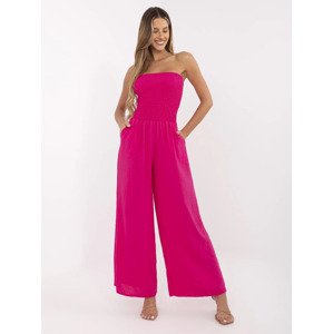 Dámský tmavě růžový overal z viskózy s odhalenými rameny MI-KO-271125.80-fuchsia Velikost: ONE SIZE