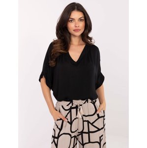 Černá dámská oversize viskózová halenka TW-BZ-BI-3228.75-black Velikost: S