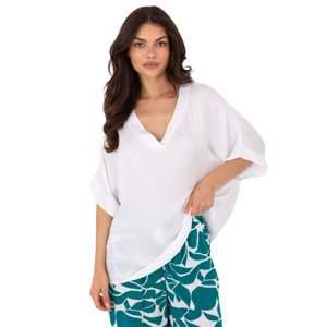Bílá dámská oversize viskózová halenka TW-BZ-BI-3228.75-white Velikost: L