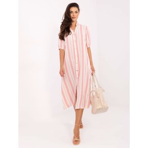 Bílo-růžové dámské plážové košilové šaty TW-SK-BI-2451.84-white-pink Velikost: ONE SIZE