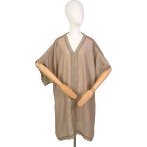 Art Of Polo Dámská plážová tunika v boho stylu Charella 24165 Charella Velikost: ONE SIZE, Barva: Béžová