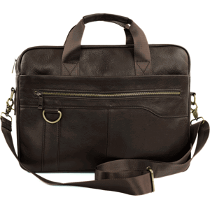 Solier Velká pánská tmavě hnědá kožená taška na notebook REMY SL44 REMY DARK BROWN 9035 Velikost: ONE SIZE