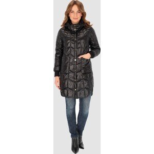 černá dámská prošívaná bunda s bočními rozparky BLH 235050 F - Black Velikost: 2XL