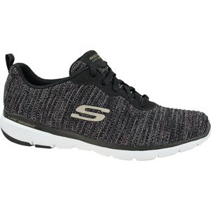 ČERNÉ DÁMSKÉ TENISKY SKECHERS FLEX APPEAL 3.0 ENDLESS GLAMOUR 13071-BKMT Velikost: 36